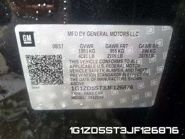 1G1ZD5ST3JF126876 фото 2