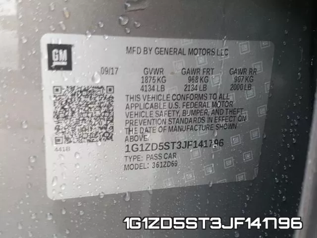 1G1ZD5ST3JF141796 фото 2
