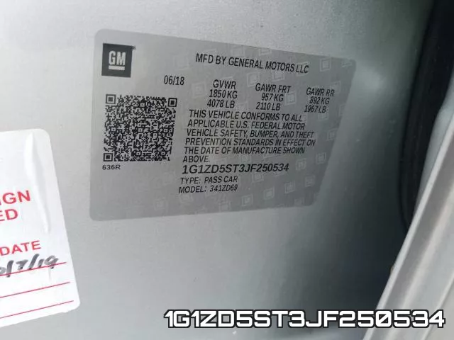 1G1ZD5ST3JF250534 фото 2
