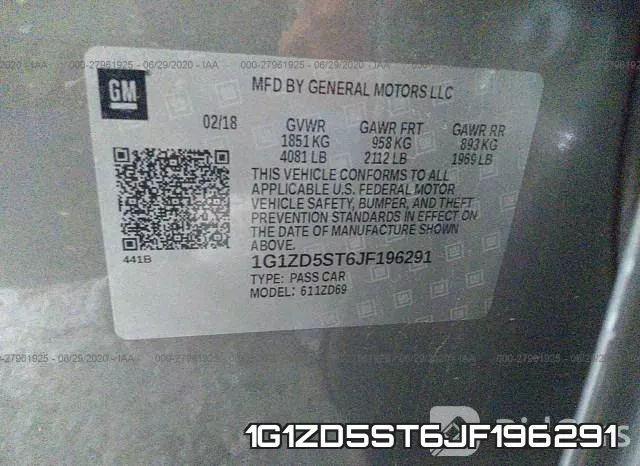 1G1ZD5ST6JF196291 фото 10