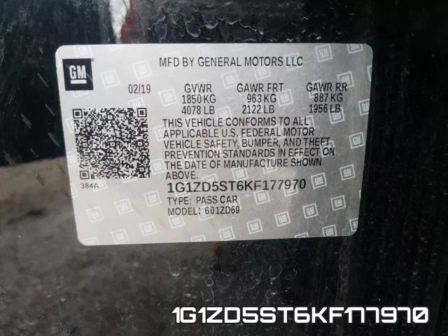 1G1ZD5ST6KF177970 фото 2