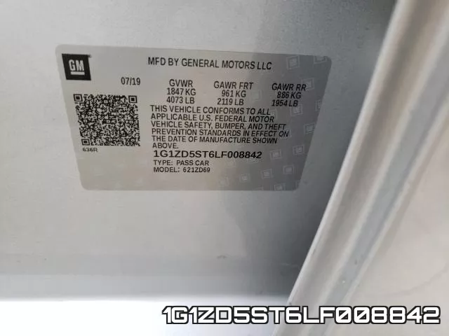 1G1ZD5ST6LF008842 фото 2