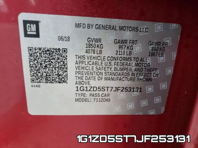 1G1ZD5ST7JF253131 фото 2