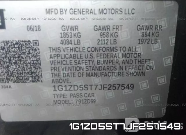 1G1ZD5ST7JF257549 фото 10
