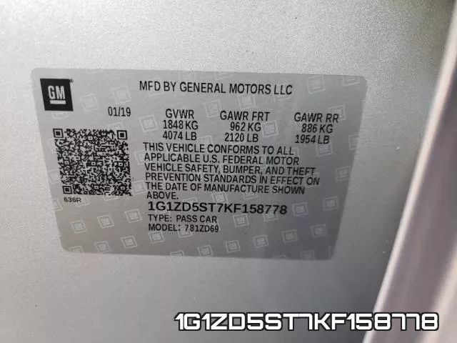 1G1ZD5ST7KF158778 фото 2