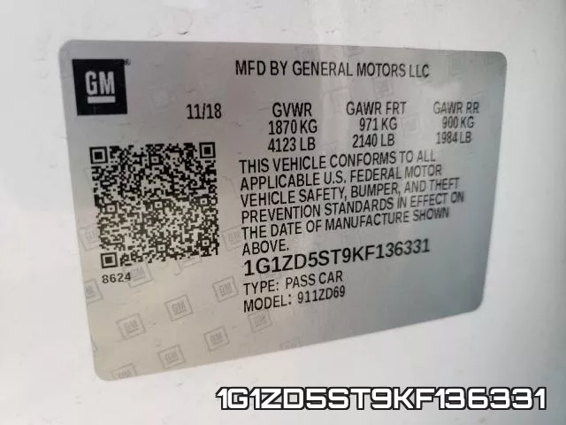1G1ZD5ST9KF136331 фото 2