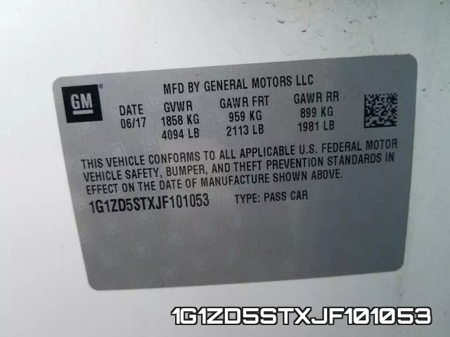 1G1ZD5STXJF101053 фото 2