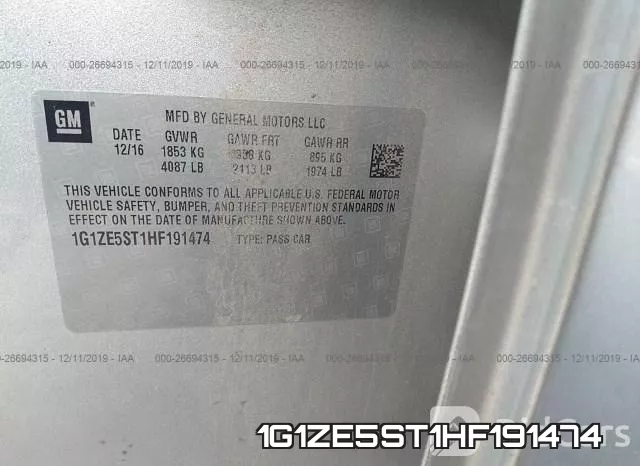 1G1ZE5ST1HF191474 фото 10