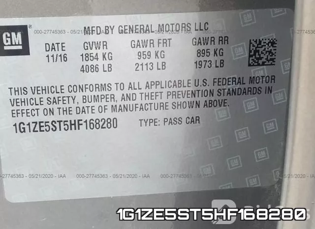 1G1ZE5ST5HF168280 фото 10