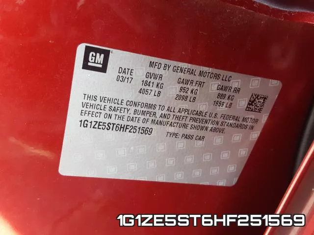 1G1ZE5ST6HF251569 фото 2