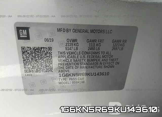 1G6KN5R69KU143610 фото 10