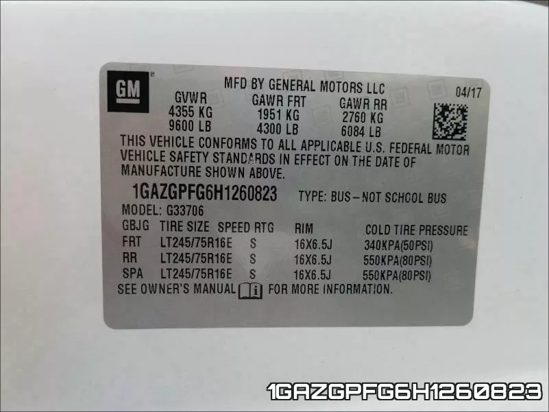 1GAZGPFG6H1260823 фото 2