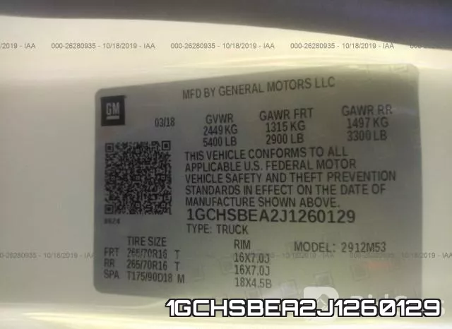 1GCHSBEA2J1260129 фото 10