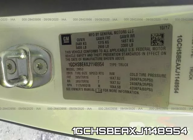 1GCHSBEAXJ1148954 фото 10