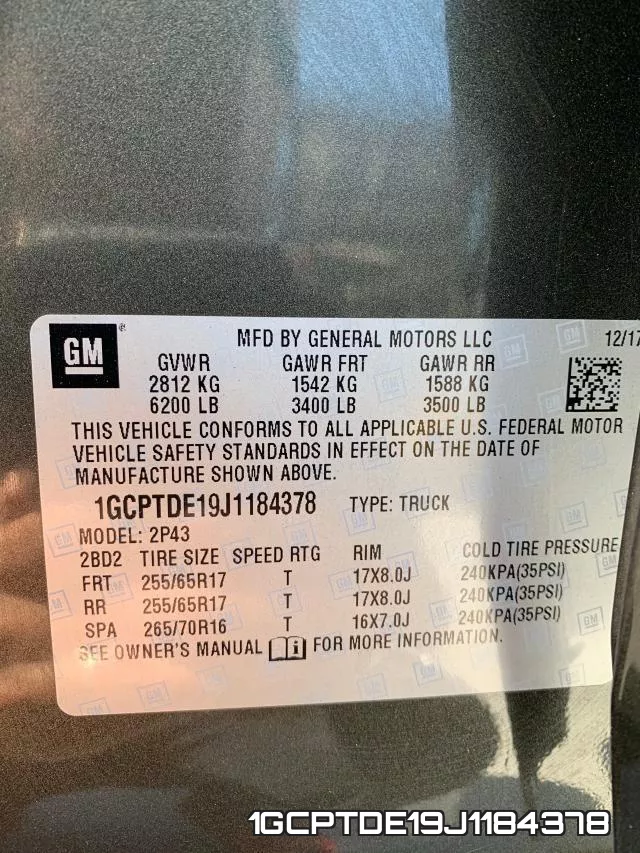 1GCPTDE19J1184378 фото 2