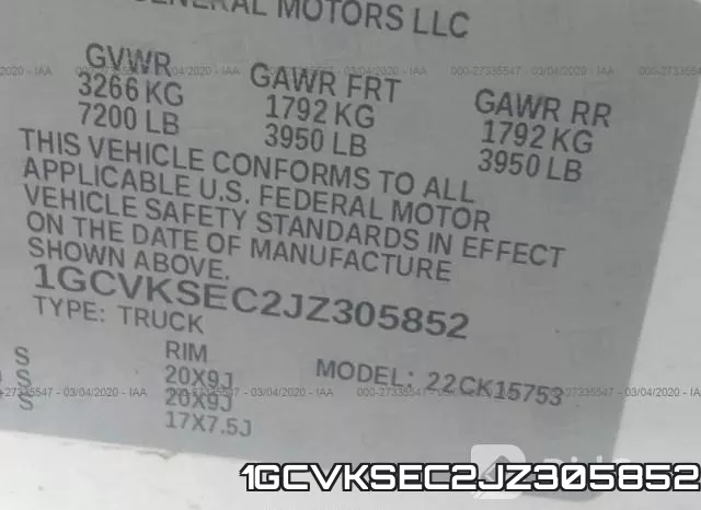 1GCVKSEC2JZ305852 фото 10