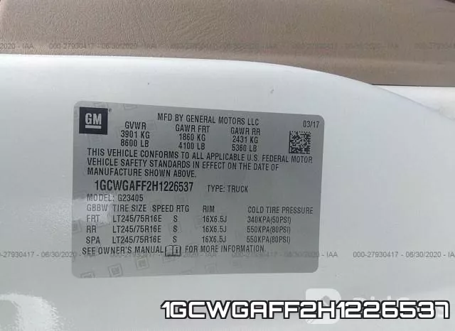 1GCWGAFF2H1226537 фото 10