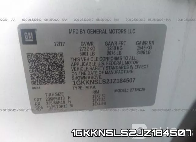 1GKKNSLS2JZ184507 фото 10