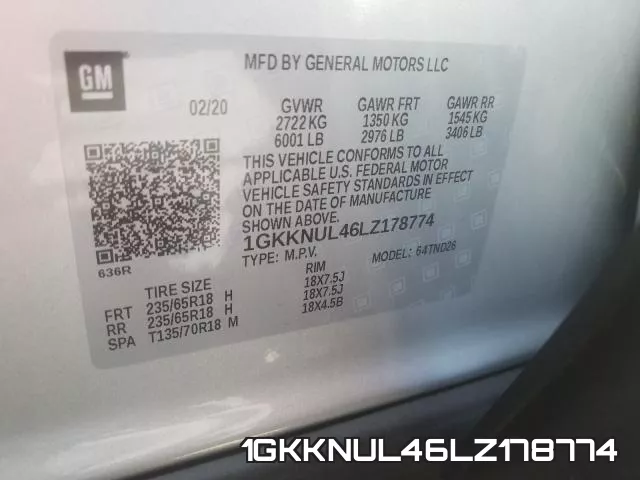 1GKKNUL46LZ178774 фото 2