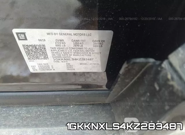 1GKKNXLS4KZ283487 фото 10