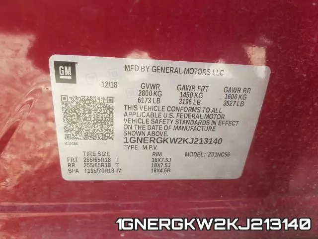 1GNERGKW2KJ213140 фото 2