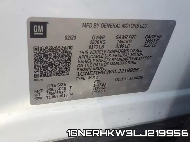 1GNERHKW3LJ219956 фото 2