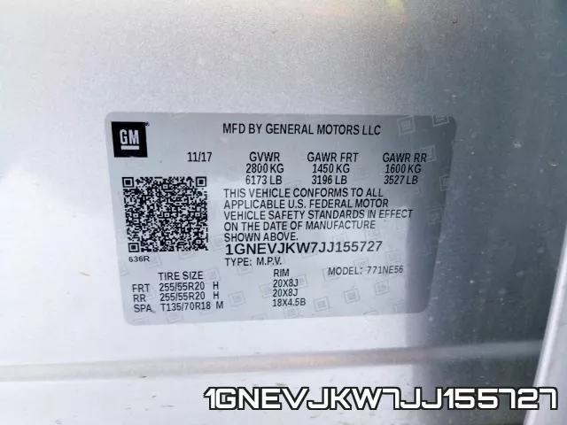 1GNEVJKW7JJ155727 фото 2
