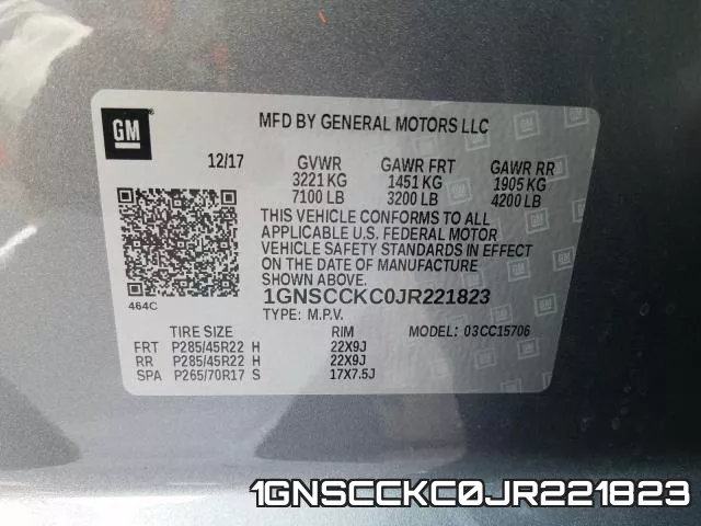1GNSCCKC0JR221823 фото 2