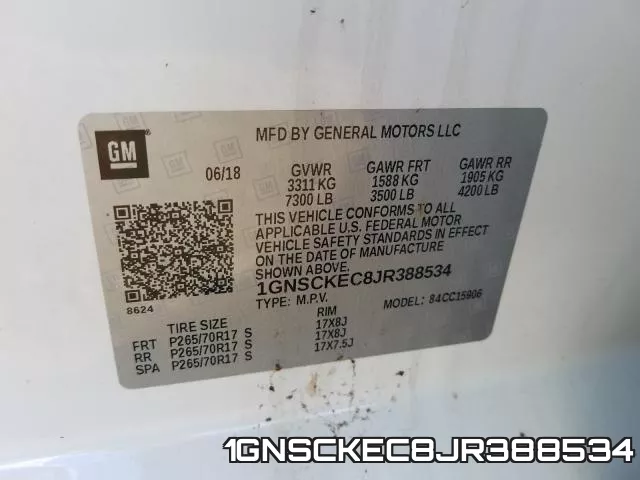 1GNSCKEC8JR388534 фото 2