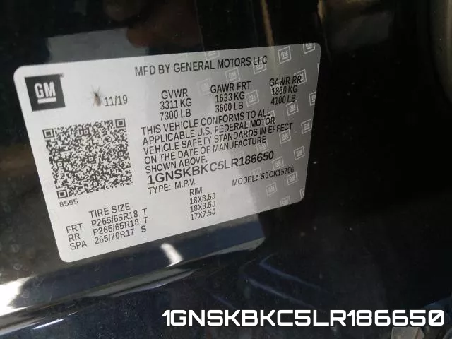 1GNSKBKC5LR186650 фото 2