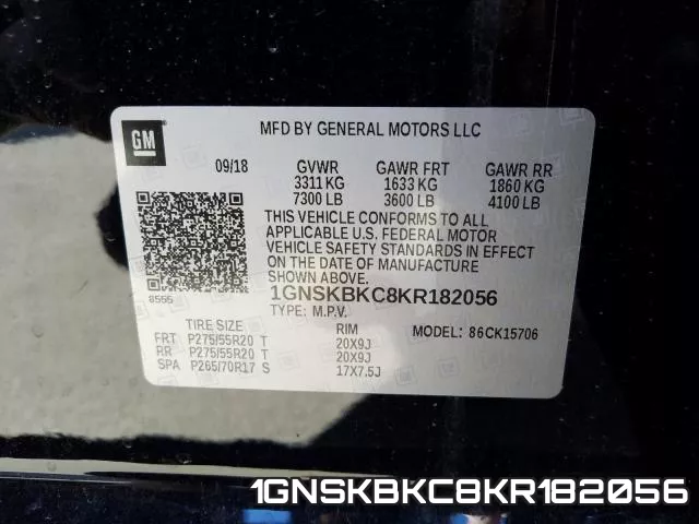 1GNSKBKC8KR182056 фото 2