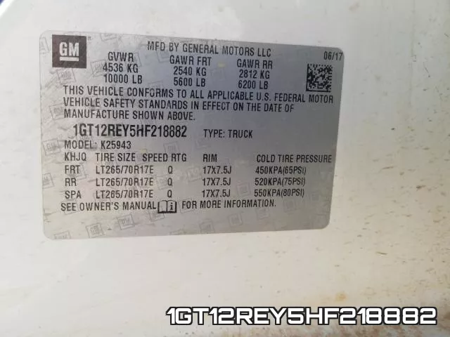 1GT12REY5HF218882 фото 2