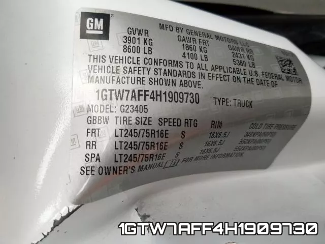 1GTW7AFF4H1909730 фото 2