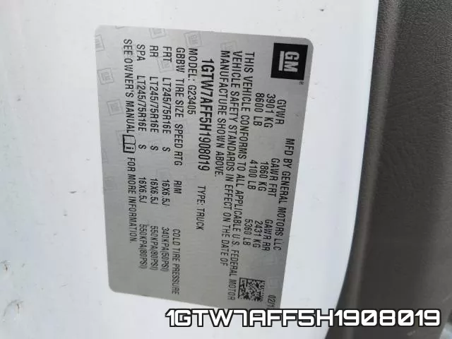 1GTW7AFF5H1908019 фото 2