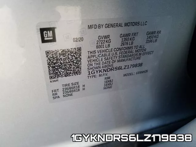 1GYKNDRS6LZ179838 фото 2