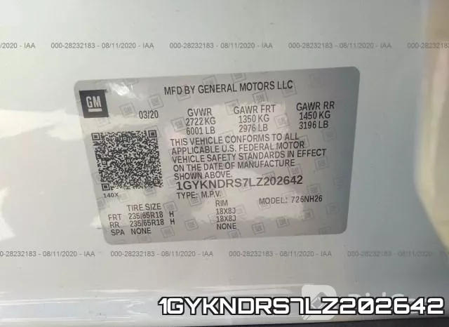 1GYKNDRS7LZ202642 фото 9