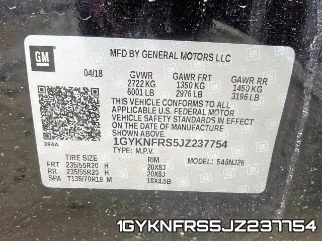 1GYKNFRS5JZ237754 фото 2