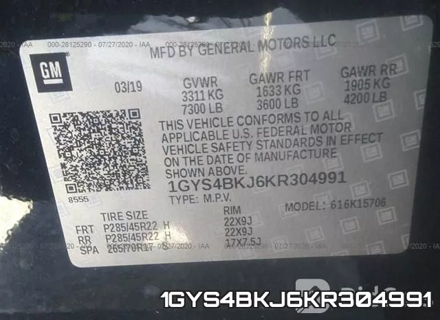 1GYS4BKJ6KR304991 фото 10