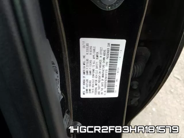 1HGCR2F83HA181579 фото 2