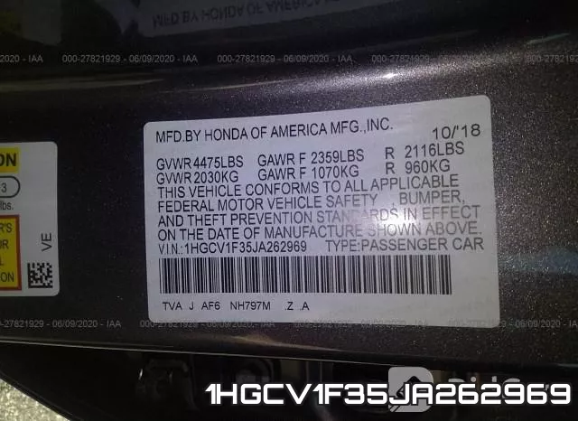 1HGCV1F35JA262969 фото 10