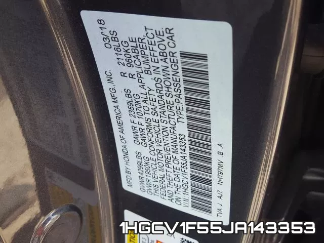 1HGCV1F55JA143353 фото 2
