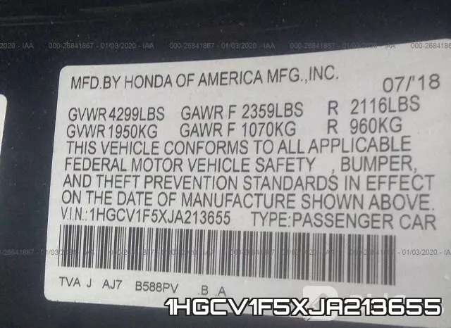 1HGCV1F5XJA213655 фото 10
