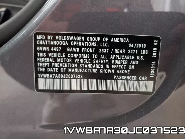 1VWBA7A30JC037523 фото 2