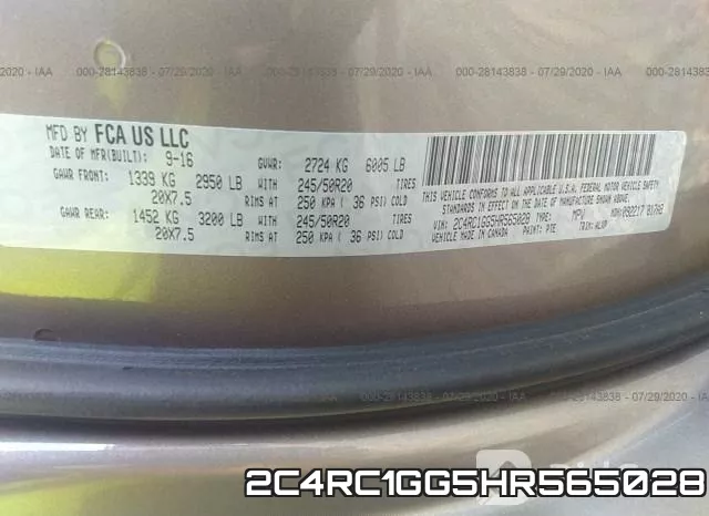 2C4RC1GG5HR565028 фото 9