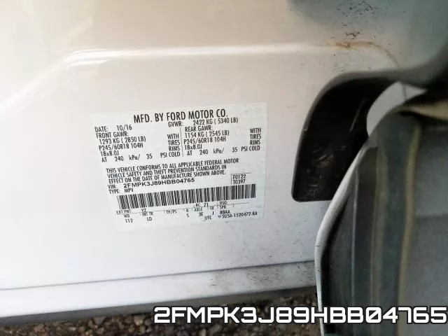 2FMPK3J89HBB04765 фото 2