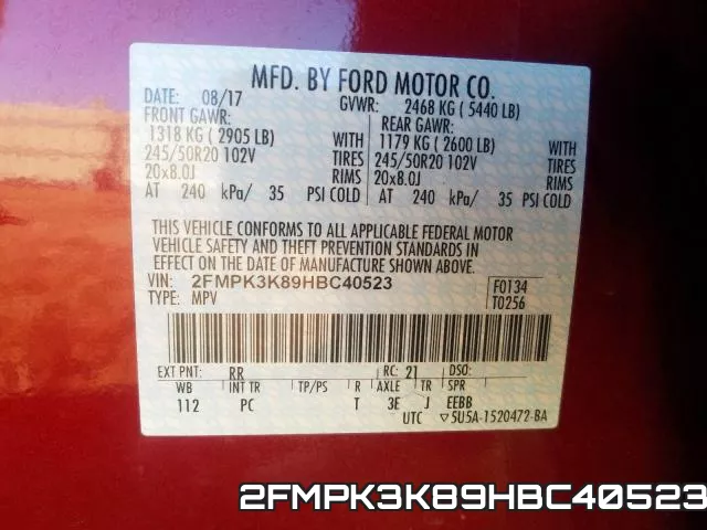 2FMPK3K89HBC40523 фото 2