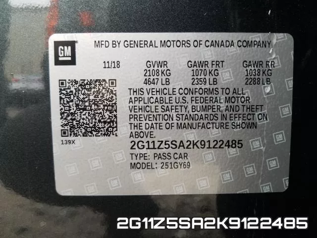 2G11Z5SA2K9122485 фото 2