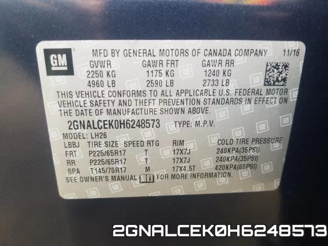 2GNALCEK0H6248573 фото 2