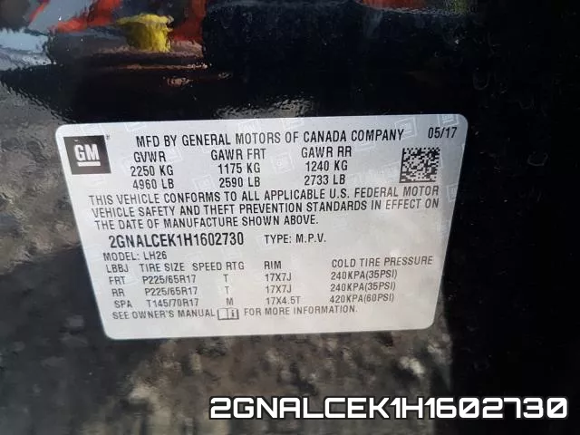 2GNALCEK1H1602730 фото 2