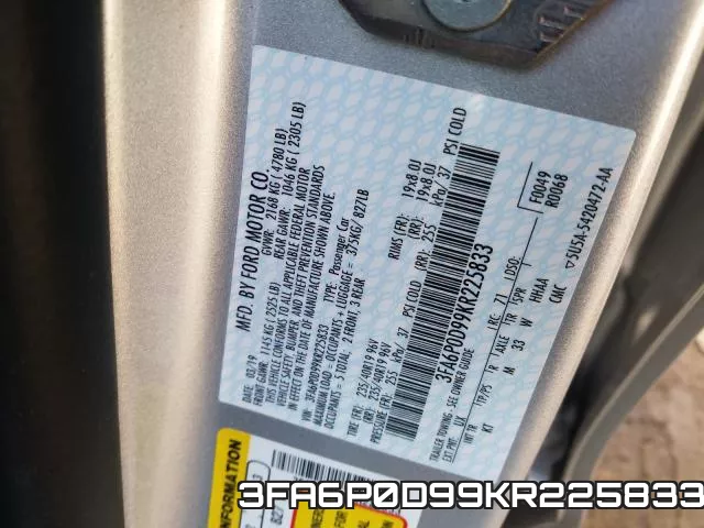 3FA6P0D99KR225833 фото 2